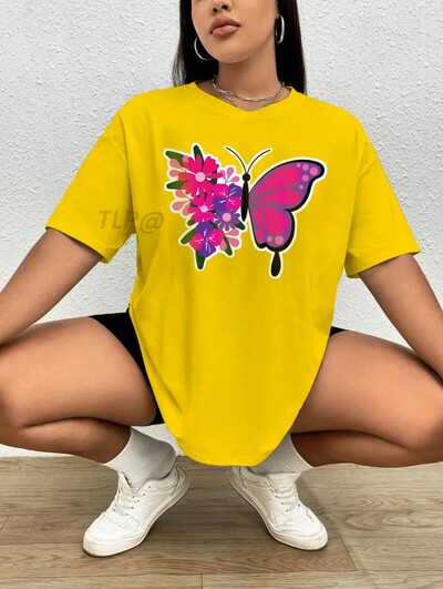 Pink butterfly tshirt